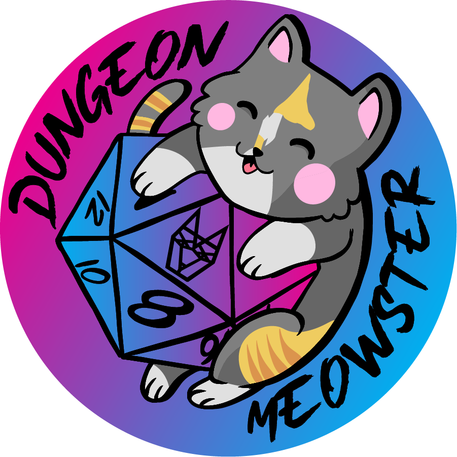 Dungeon Meowster Sticker Gradient - Feral Gamer